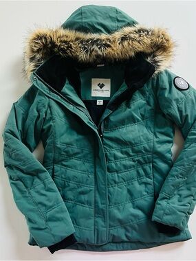 Obermeyer Women’s Teal Insulated Snow/recreation Jacket with Detachable hood